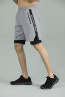 FUSIONPRO Dual Pocket Athletic 2 in 1 Shorts - Silver Grey