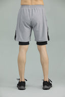 FUSIONPRO Dual Pocket Athletic 2 in 1 Shorts - Silver Grey
