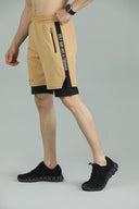FUSIONPRO Dual Pocket Athletic 2 in 1 Shorts - Tan