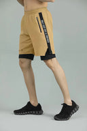 FUSIONPRO Dual Pocket Athletic 2 in 1 Shorts - Tan