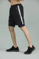 FUSIONPRO Dual Pocket Athletic 2 in 1 Shorts - Black
